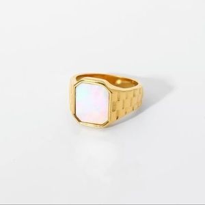 Mother of pearl watchband ring